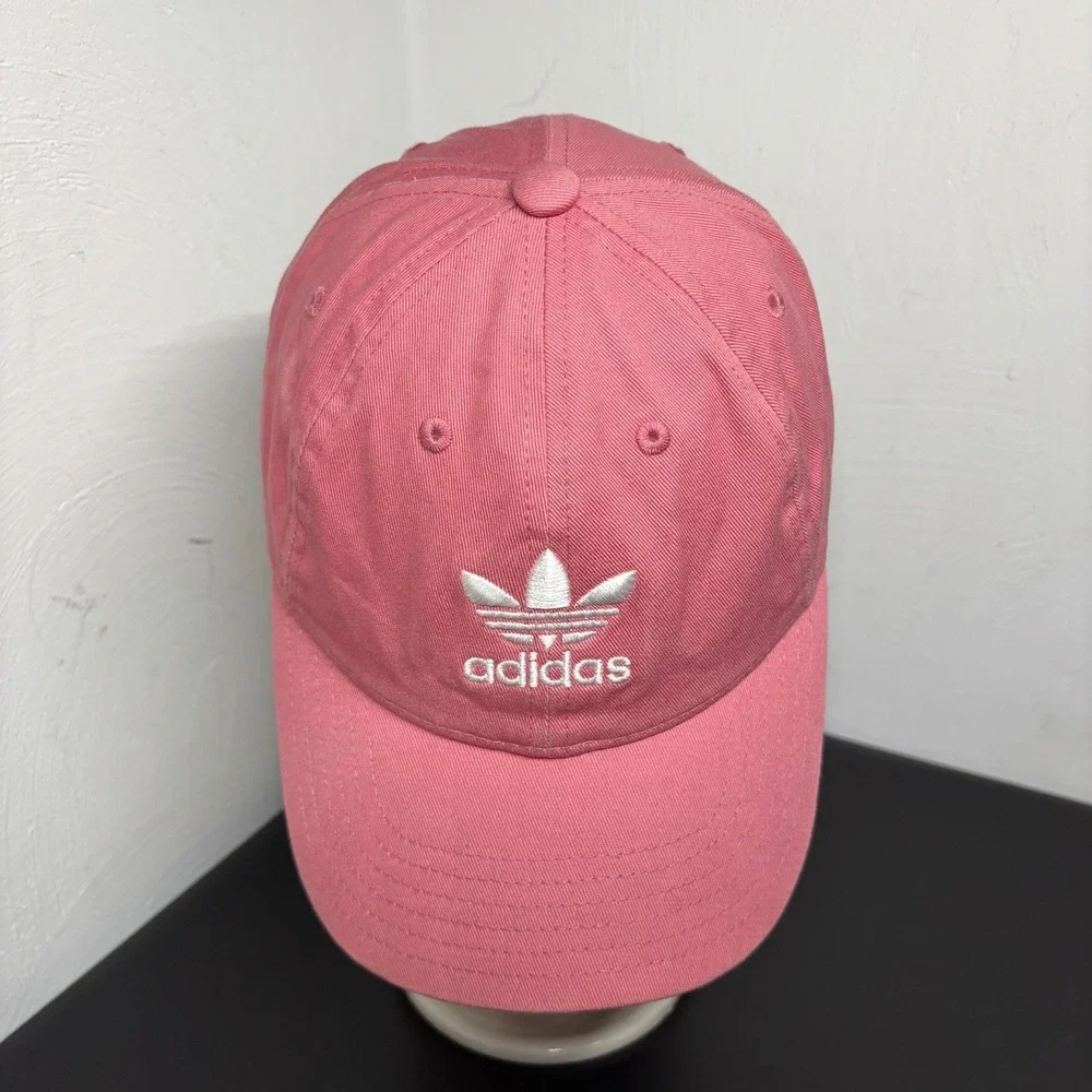 Adidas Pink Hat Embroidered Logo Women's Athletic Cap Adjustable Strap‎ Back